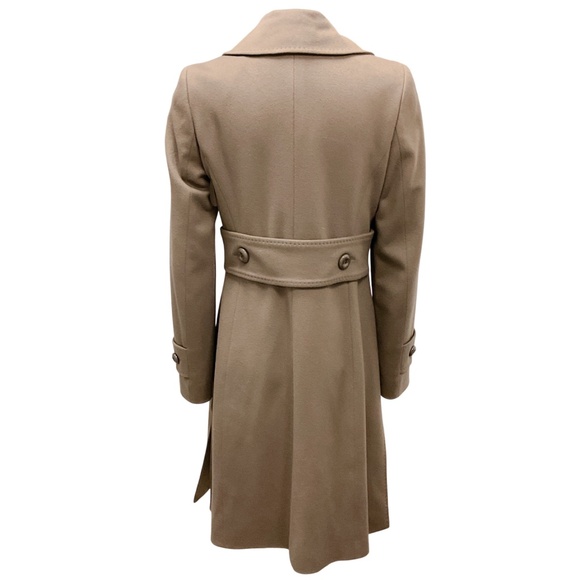 LORO PIANA TAUPE SUPERFINE WOOL COAT - Picture 3 of 7